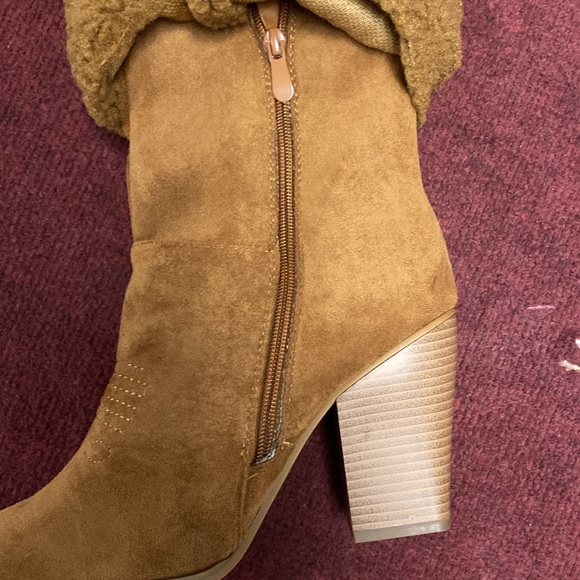 🍀St Patrick’s Sale🍀BrownBeauties NEW Bounty FauxFur Sherpa TallHeeled Boots NIB - Picture 8 of 15